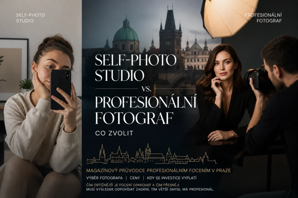 Porovnání self-photo studia a profesionálního fotografa při focení