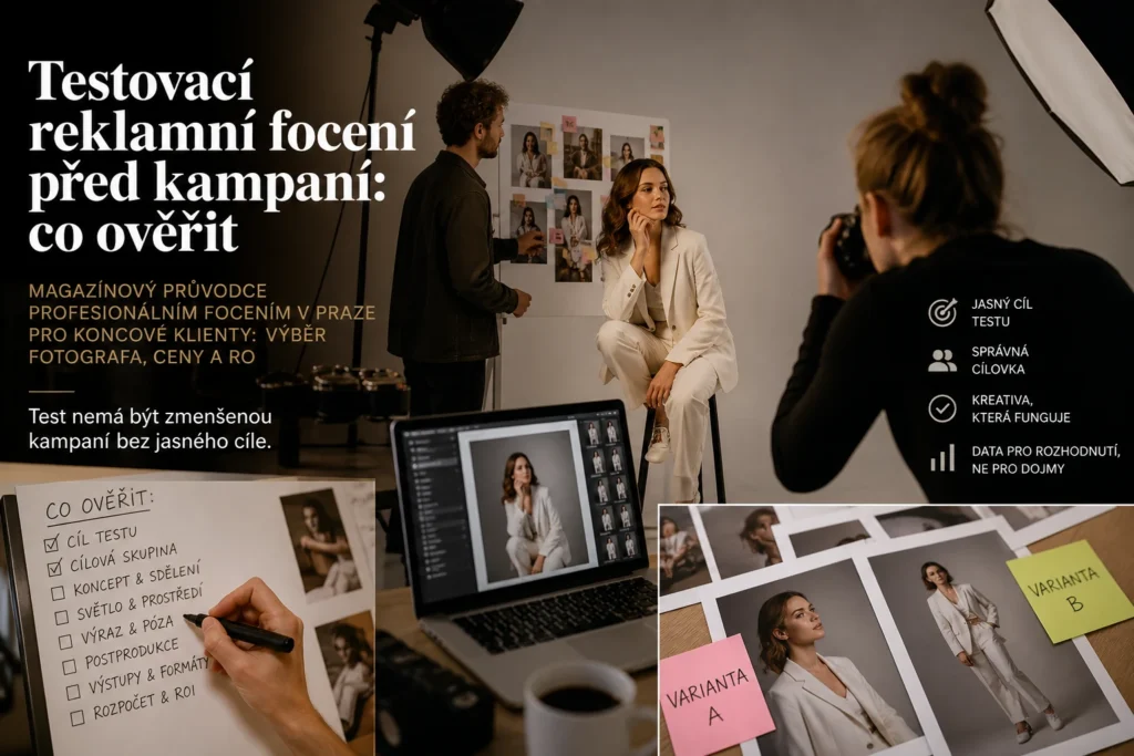Testovací reklamní focení a klíčové body k ověření před kampaní