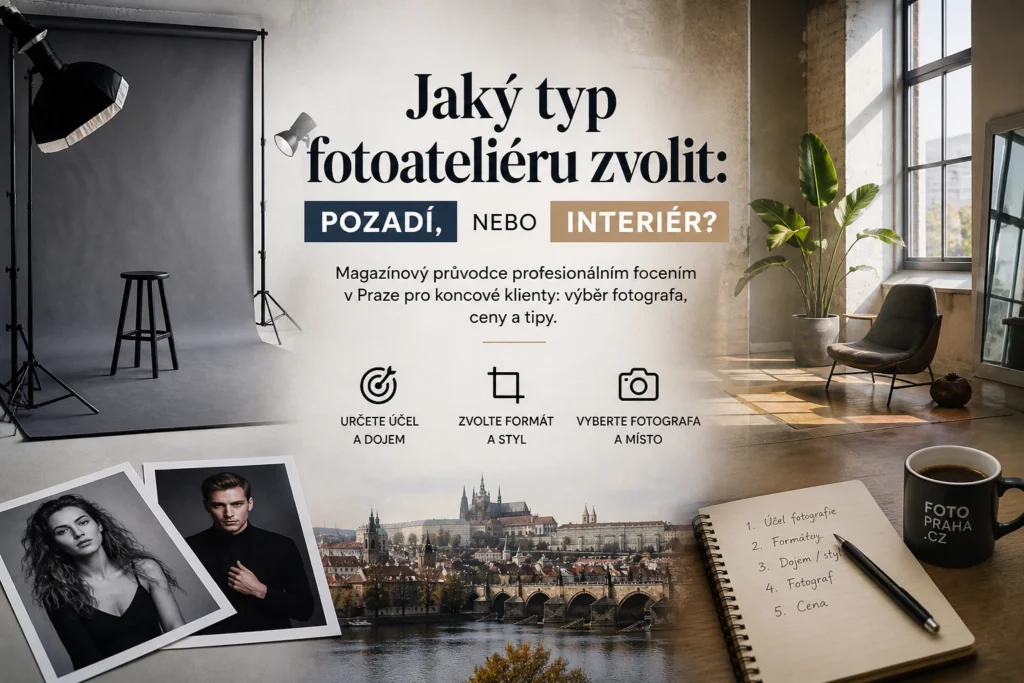 Výběr typu fotoateliéru mezi pozadím a interiérem